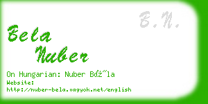 bela nuber business card